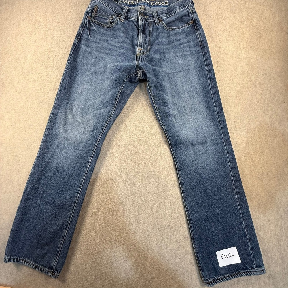 American Eagle Mens 30x30 Straight Leg Jeans Medium Wash Blue Denim